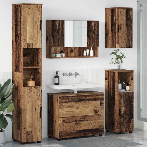 vidaXL Set namještaja za kupaonicu 5 pcs Staro drvo 30 x 35 x 192 cm Cijene