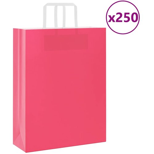  Papirnate vrećice 250 kom s ručkama ružičaste 32x12x42 cm Cijene