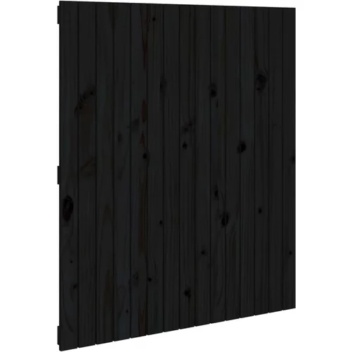 vidaXL Stensko posteljno vzglavje črno 95,5x3x110 cm trdna borovina, (20738512)
