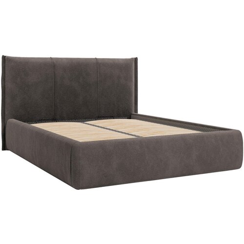 MID.YOU OBLAZINJENA POSTELJA 140 cm x 200 cm , les, tekstil, leseni material rjava Slike