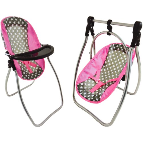 Doll Swing Feeding Chair Alice Stars Gray-Pink Cijene