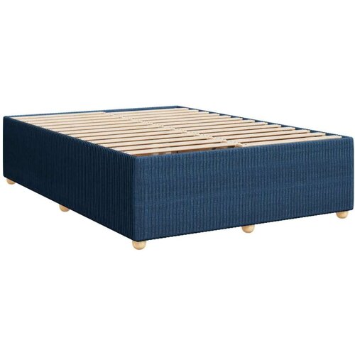 VidaXL Krevet s oprugama i madracem plavi 160x200 cm od tkanine Slike