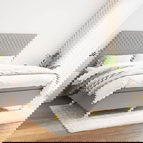  The Living Store Box spring postelja z vzmetnico svetlo siva 140x200 cm blago - Box Spring Postelja, (21450117) Slike