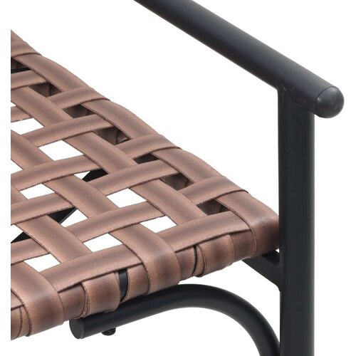  Vrtna Klupa Crna 113x79x75 cm Poli Ratan Slike