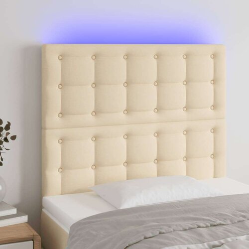  Uzglavlje krem 100x5x118/128 cm od tkanine Slike