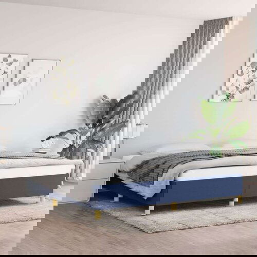  Posteljni okvir modra 200x200 cm blago, (20726584) Cene