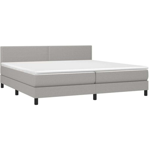  Box spring s madracem LED svjetlosivi 200x200 cm tkanina Slike