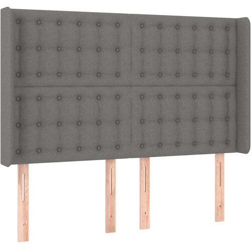  Uzglavlje tamnosivo 147 x 16 x 118/128 cm od tkanine Slike