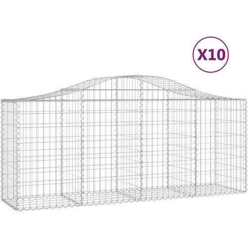  Lučne gabionske ko&amp;scaron;are 10 kom 200x50x80/100cm pocinčano željezo Slike
