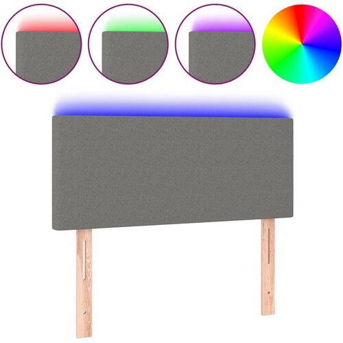 Maison Chic led posteljno vzglavje - vzglavna omarica - nočna omarica temno sivo 80x5x78/88 cm blago, (21712427) Slike