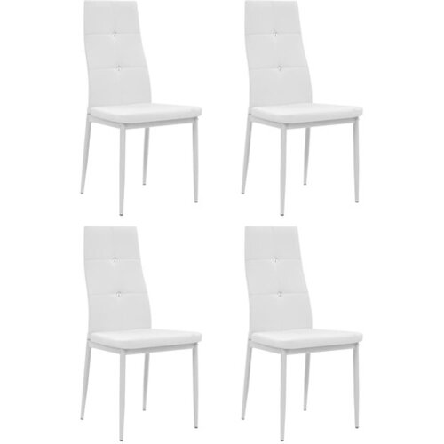  Jedilni stoli 4 kosi belo umetno usnje Cene