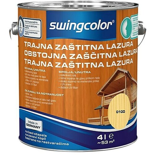 SWINGCOLOR Lazura za trajnu zaštitu (Bezbojna, 4 l, Svilenkasti mat) Cijene