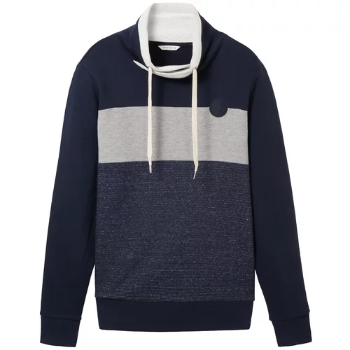 Tom Tailor Sweater majica mornarsko plava / plava melange / siva melange