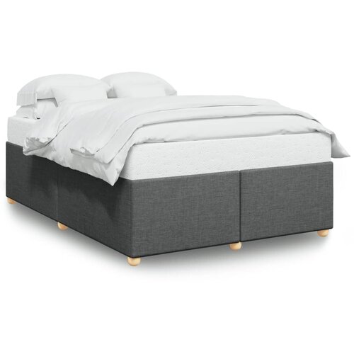 VidaXL Posteljni okvir brez vzmetnice temno siv 140x200 cm tkanina, (21368919) Slike