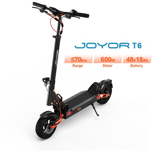 Joyor T6 e-skuter: 600W motor, 48V 18Ah baterija, 25 km/h, 70 km doseg. Aluminijasta okvir, meh. disk zavore, hidravlični blažilnik, 10&amp;quot; pnevmatike., (22095631) Slike