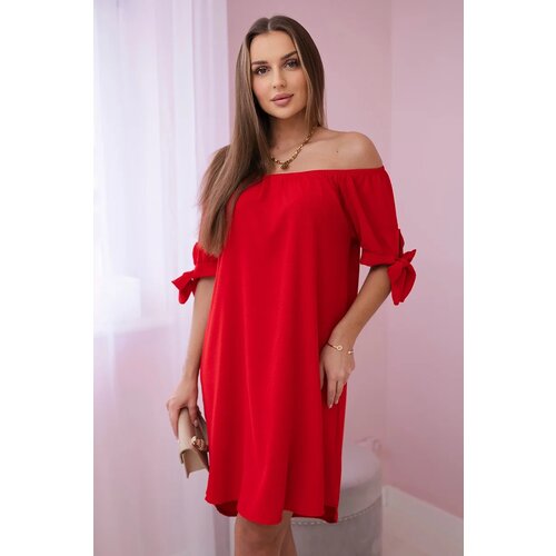 Kesi Włoski Dress tied on the sleeves red Cene