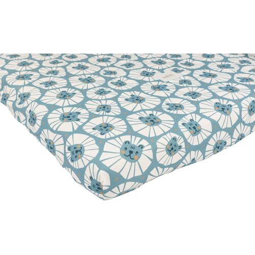 Malomi Kids Napenjalna bombažna rjuha za otroško posteljico 80x160 cm Denim Lions - Malomi Kids Cene