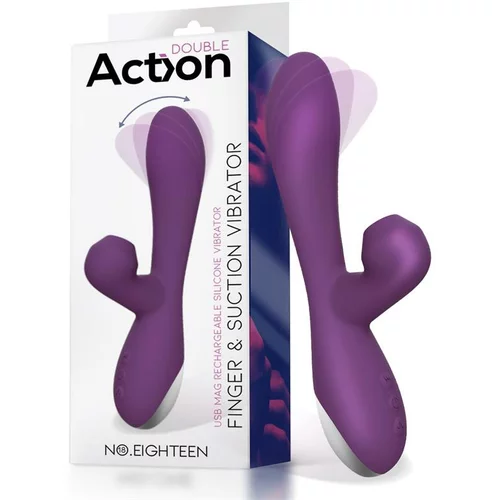 Action No. Eighteen Vibrator and Sucker with Oscillating & Finger Function Purple