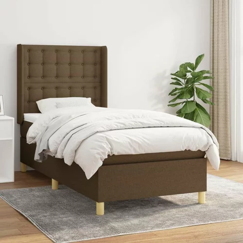  Box spring postelja z vzmetnico temno rjava 80x200 cm blago, (20930191)