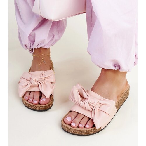 Gemre Pink cork-soled flip-flops with a bow Petresa Cene