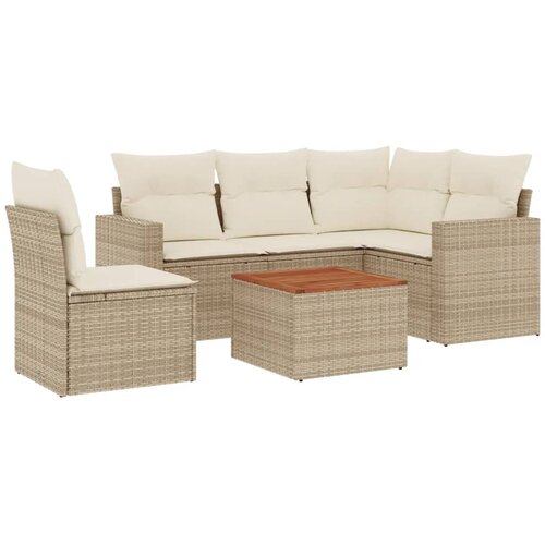 vidaXL 6-dijelni set vrtnih sofa s jastucima bež od poliratana Cijene