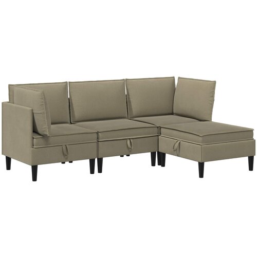  Set namještaja za dnevni boravak 4 pcs Kaki Tkanina Cene
