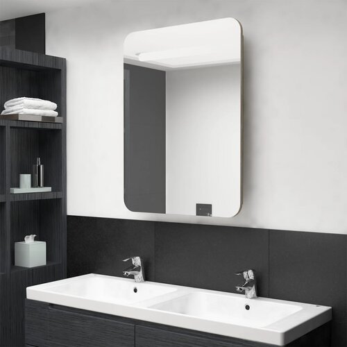  LED kupaonski ormarić s ogledalom boja hrasta 60 x 11 x 80 cm Cene