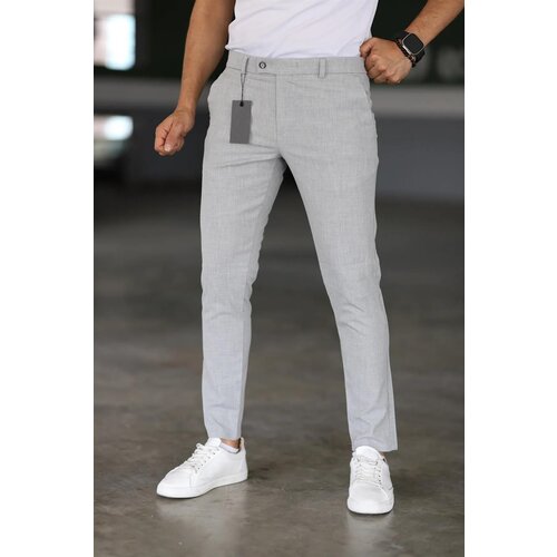 Dewberry 47676 Italian Cut Elastic Fabric Mens Trousers-GREY Slike
