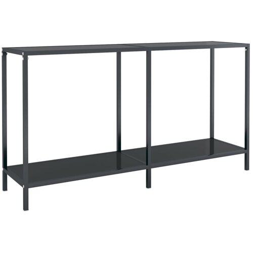 Maison Chic konzolna miza - miza ob steni črna 140x35x75,5 cm kaljeno steklo, (21786011) Slike
