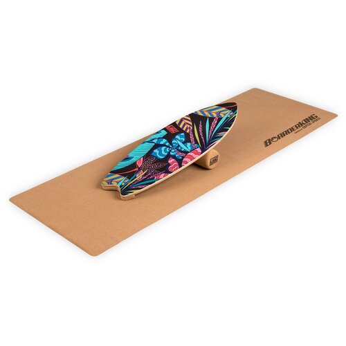 Boarderking Indoorboard Wave, deska za držanje ravnotežja, podložka, valj, les/pluta Slike