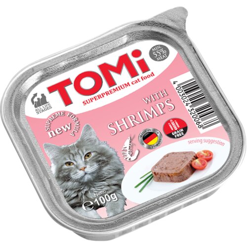 Tomi pašteta za mačke sa škampima bez žitarica adult 100g Slike