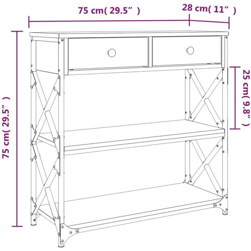  Konzolni stol boja hrasta 75 x 28 x 75 cm konstruirano drvo Slike