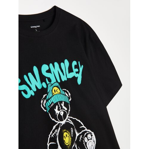 Sinsay Pamučna majica s printom na leđima Smiley World Slike