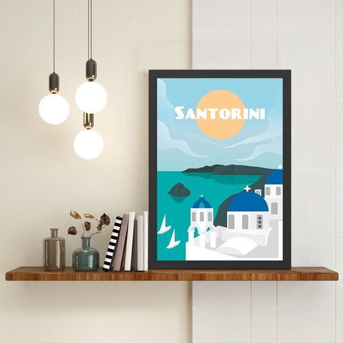 Wallity Uramljena slika Santorini 2, 40x55 cm Cene