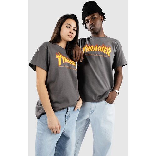 Thrasher Majica Flame Logo T-Shirt Charcoal Gray XL Cene