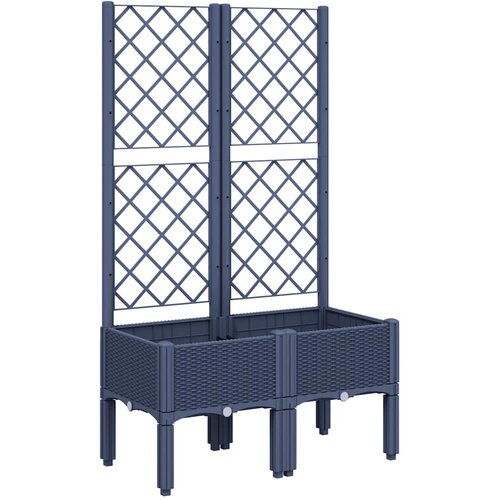  Vrtna sadilica s re&amp;scaron;etkom plava siva 80 x 40 x 142 cm PP Slike