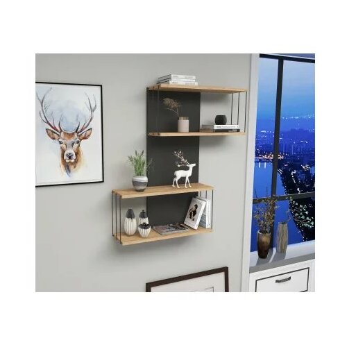 Hanah home Destan - Anthracite, Pine polica, (20813651) Slike