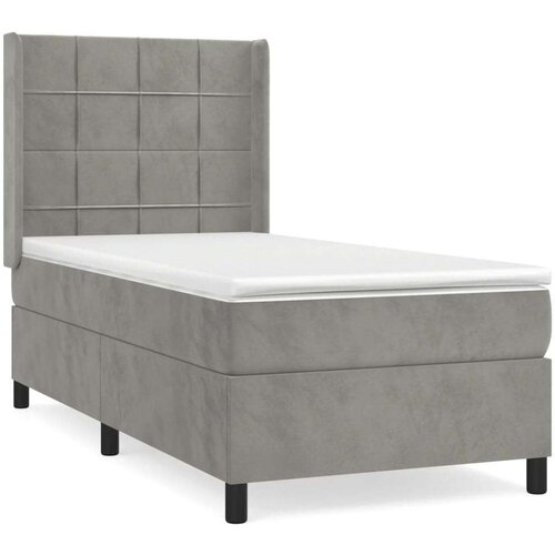 Box spring krevet s madracem svjetlosivi 80 x 200 cm bar&amp;scaron;unasti Slike