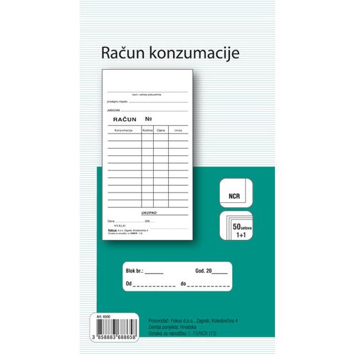  OBRAZAC L-15/NCR RAČUN KONZUMACIJE FOKUS Cene