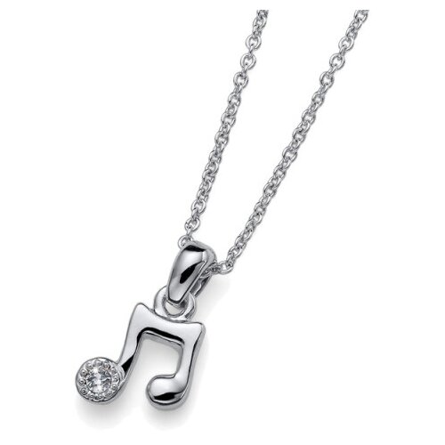 Oliver Weber Ženski Music Double Crystal Lančić Sa Belim Swarovski Kristalnim Priveskom Slike