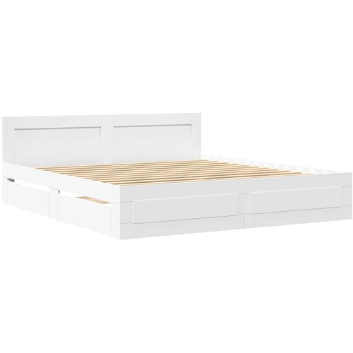  Krevetna konstrukcija s uzglavljem 2 pcs Bijeli 193 x 203 cm Slike