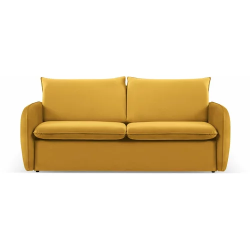 Cosmopolitan Design Gorčično rumena žametna raztegljiva sedežna garnitura 194 cm Vienna –