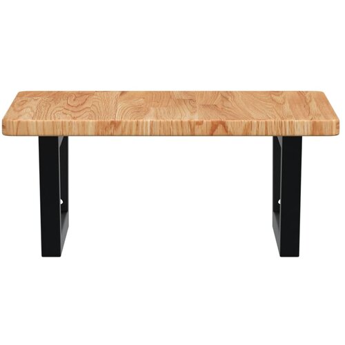  Zidna polica za umivaonik od čelika i masivne hrastovine Smeđa 50 x 50 x 2.5 cm Slike
