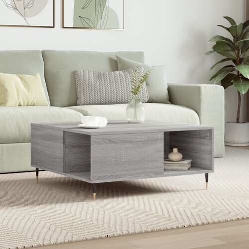 VidaXL Stolić za kavu boja sivog hrasta 80x80x36 5cm konstruirano drvo Slike