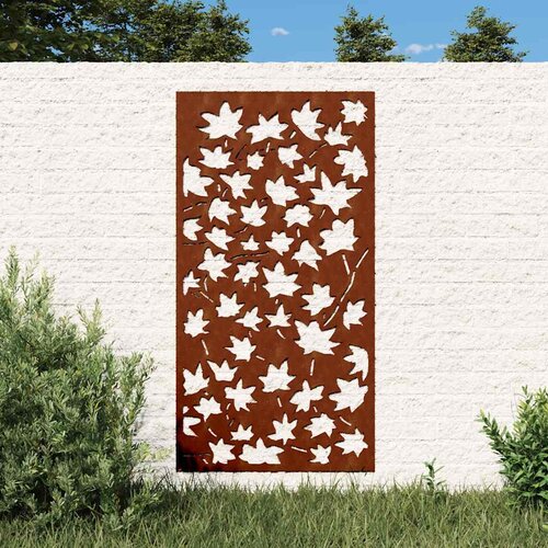  Vrtni zidni ukras 105x55 cm čelik CORTEN uzorak javorovog lišća Cene
