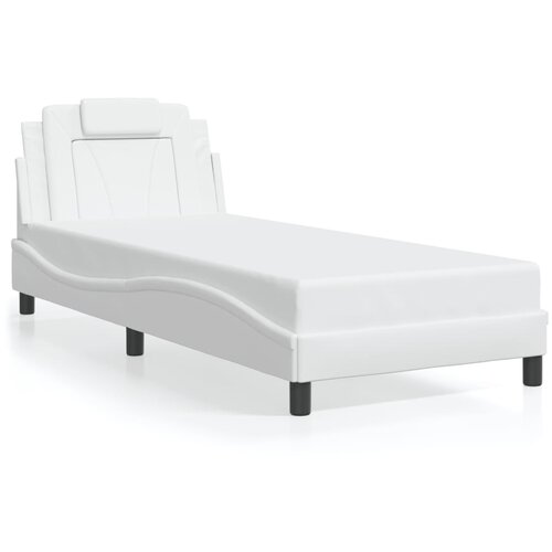  The Living Store Posteljni okvir z LED lučkami bel 90x200 cm umetno usnje - Posteljni Okvir, (21499880) Slike