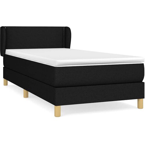 Box spring krevet s madracem crni 90x190 cm od tkanine Slike