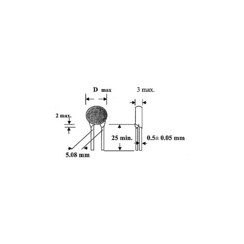 TRU COMPONENTS Keramički kondenzator THT 2.2 nF 500 V 20 % TC-K2,2NF500V 1 kom. Slike