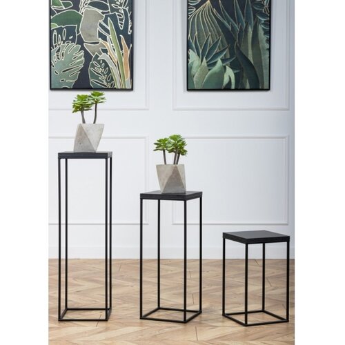  Stalak za cveće BASICLOFT 60x24 crni Slike