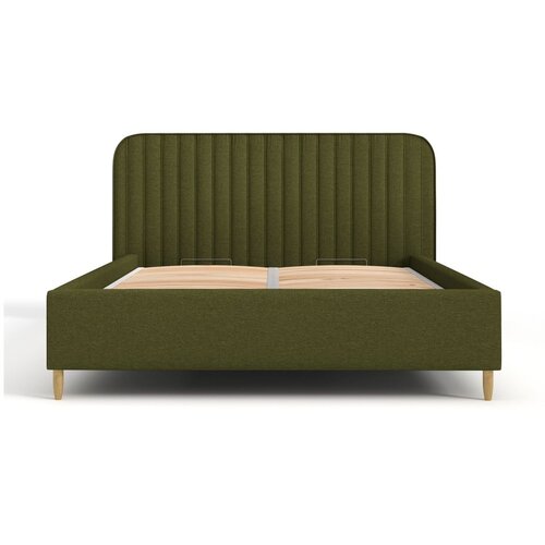Maison de R&amp;ecirc;ve Zelena oblazinjena zakonska postelja s prostorom za shranjevanje z letvenim dnom 180x200 cm Noto &amp;ndash; Slike